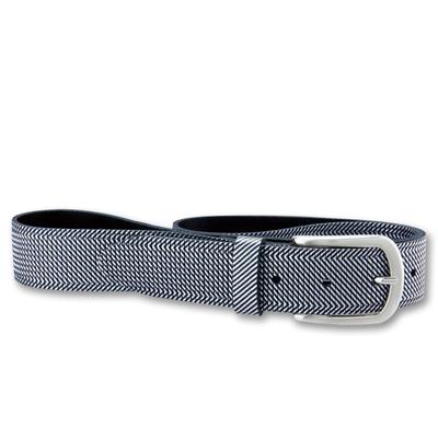Ledergürtel BERND GÖTZ "Ledergürtel mit stylisch geriffelter Oberfläche", Damen, Gr. 80, schwarz-weiß (marine), Rindsleder, Gürtel Ledergürtel