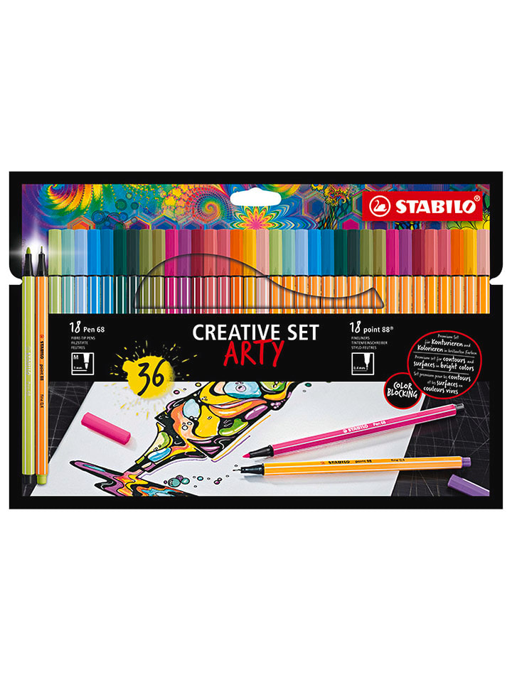 Fineliner & Premium-Filzstifte "STABILO point 88 & Pen 68 - ARTY" - 36 Stück - onesize