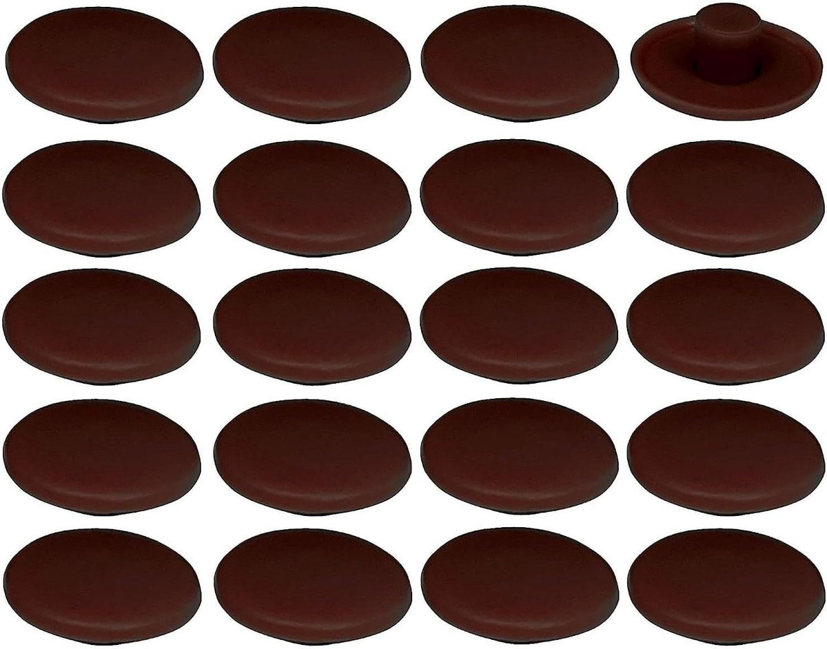 Schroefafdekkingen Kunststof Meubeldoppen Mahonie - 20 Stuks - Confirmat Type