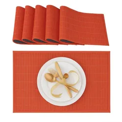 Relaxdays 12 teiliges Tischset rot Rot