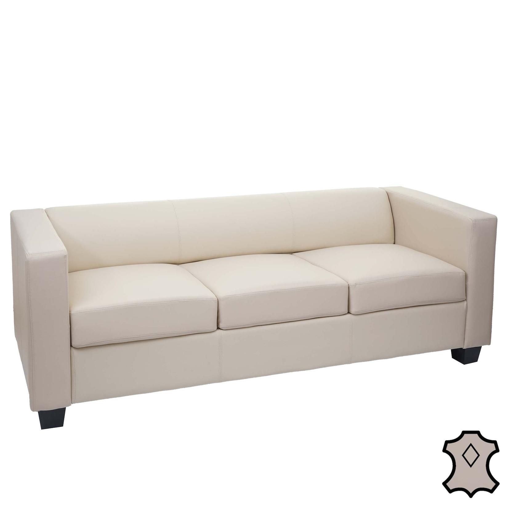 3er Sofa Lille ~ Leder, creme
