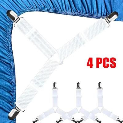 Inspired Living 12 Clip Bed Sheet Clips Adjustable Sheet Fasteners For Bedding, Sofa Covers And Blankets small White