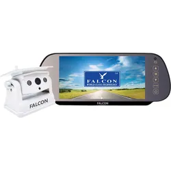 Falcon Magnetic Wireless Camera System, kabellose Rückfahrkamera magnetisch mit 7 Zoll Monitor weiß