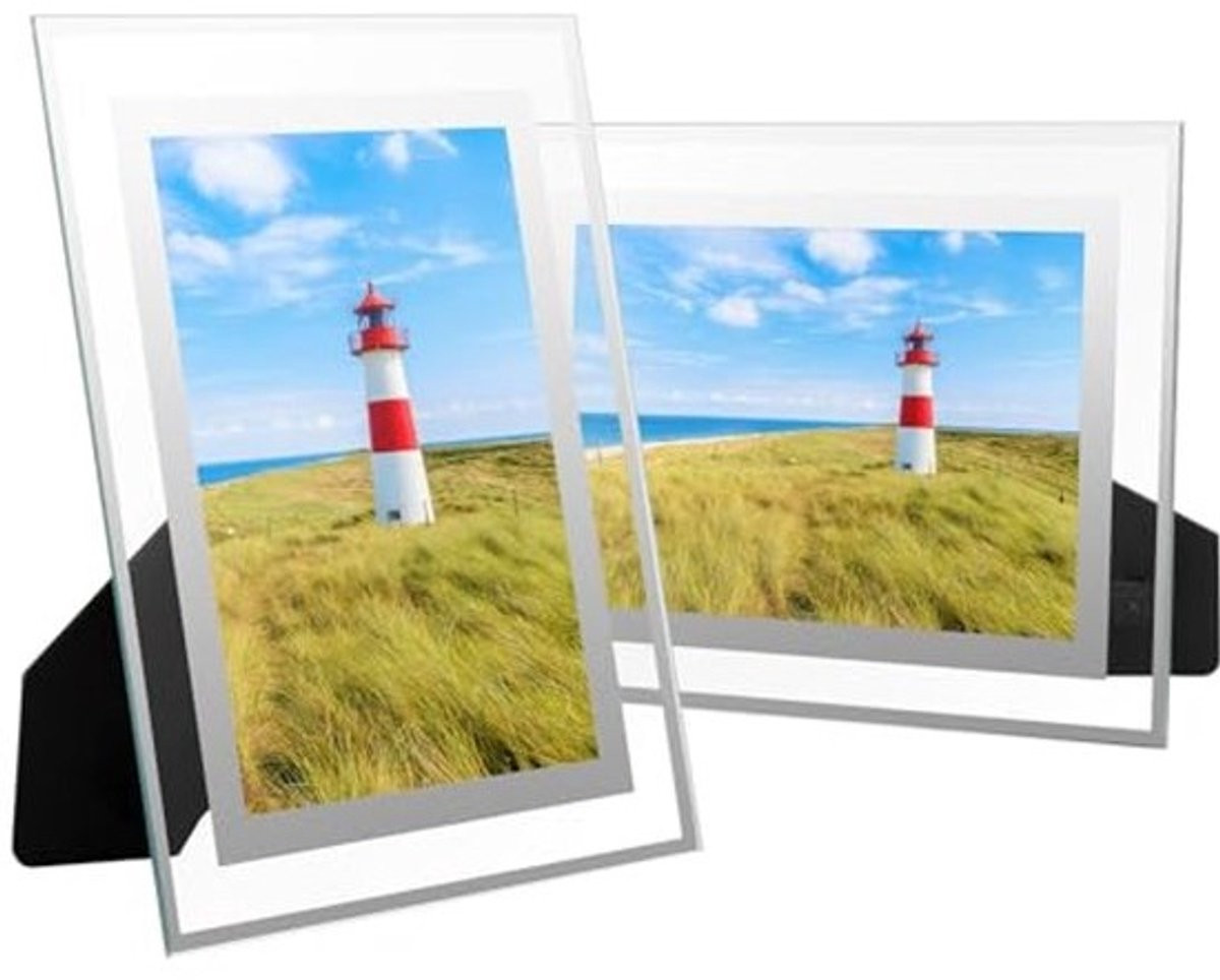 Moderne fotolijsten van glas 10 x 15 cm - Set van 2
