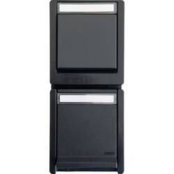 N & L 27633 Schalter/Steckdosen Kombination Komplett Aufputz Schwarz 1 St.
