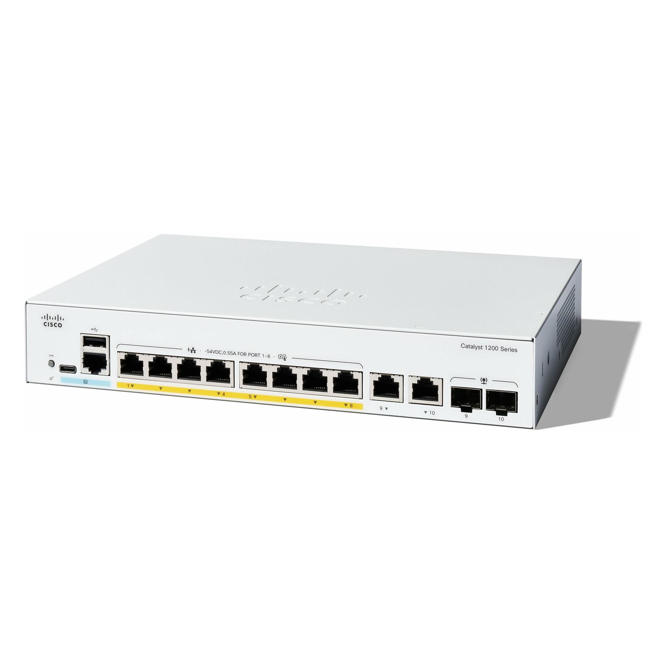 Cisco CATALYST 1200 8-PORT GE POE EXT (10 Ports) (C1200-8P-E-2G)
