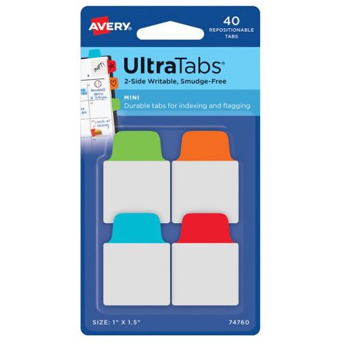 AVERY Zweckform UltraTabs Mini Haftmarker farbsortiert 40 Blatt