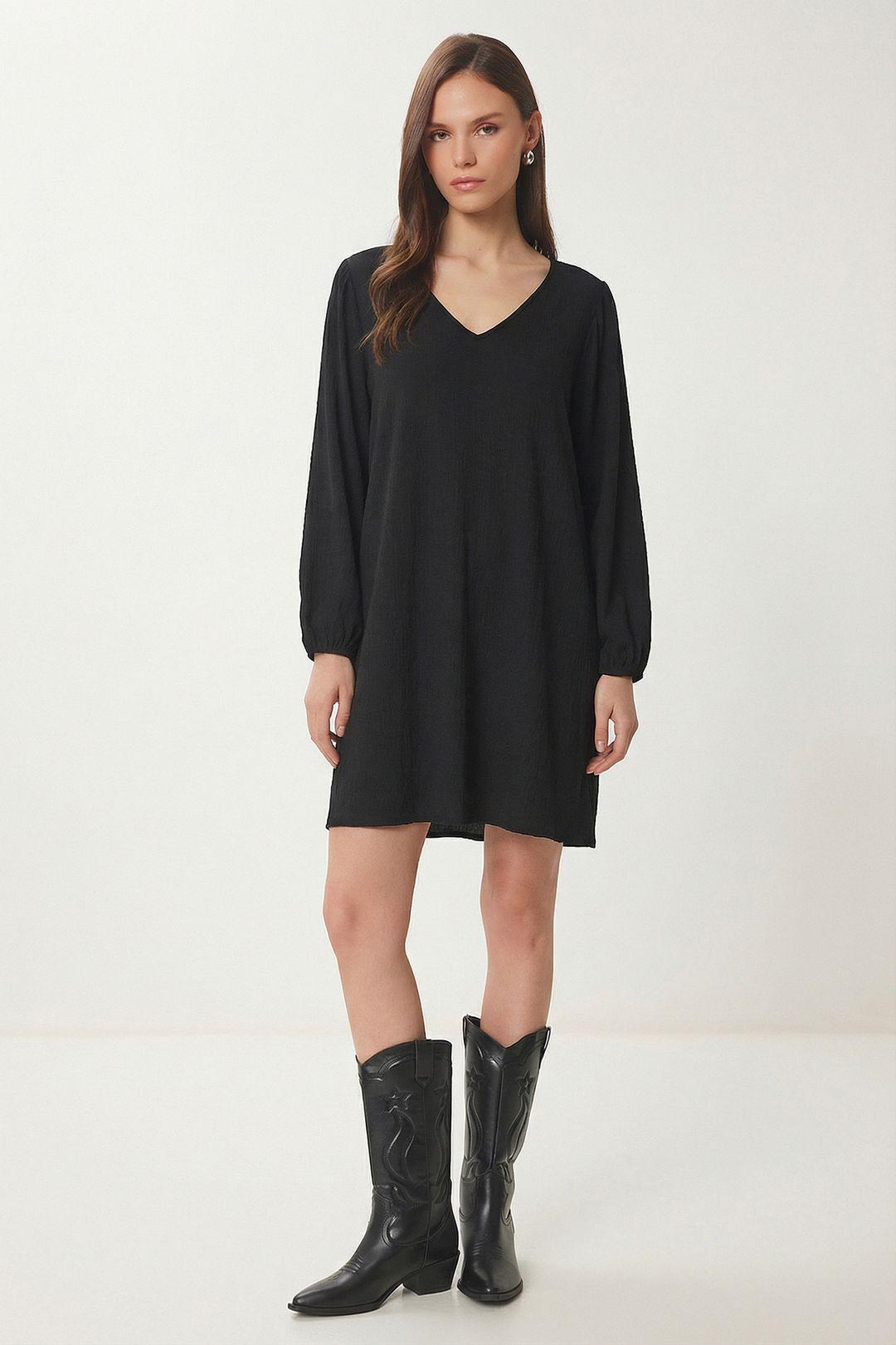 V-hals Losse Pas Mini Jurk