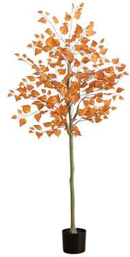 Nearly Natural 5-ft Autumn Birch Leaf Artificial Fall Tree - Green