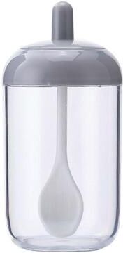 Inspired Deals Minimalist Gray Spice Jar With Spoon For Salt Sugar And Seasoning gray