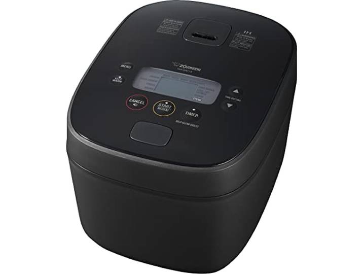Zojirushi Nw QAC18 Induktions-Reiskocher und Wärmer für 10 Tassen, Schwarz Individuelle Kochpfanne, doppelte Antihaftbeschichtung, LCD-Bedienelemente, Verzögerungs-Timer