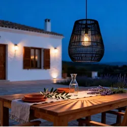 Lucide NERIDA Pendelleuchte Außen Ø35cm IP44 Schwarz