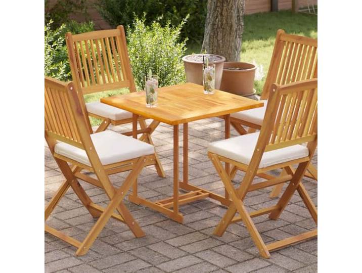 POUFGDR Tischplatte, Teak, massiv, 70 x 70 x 2,5 cm Hartholz, wetterfest, glatt geschliffen, für Restaurant, Café, Garten