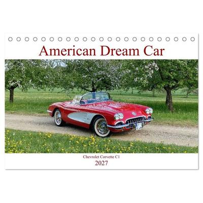 American Deam Car Corvette C1 (Tischkalender 2027 DIN A5 quer), CALVENDO Monatskalender