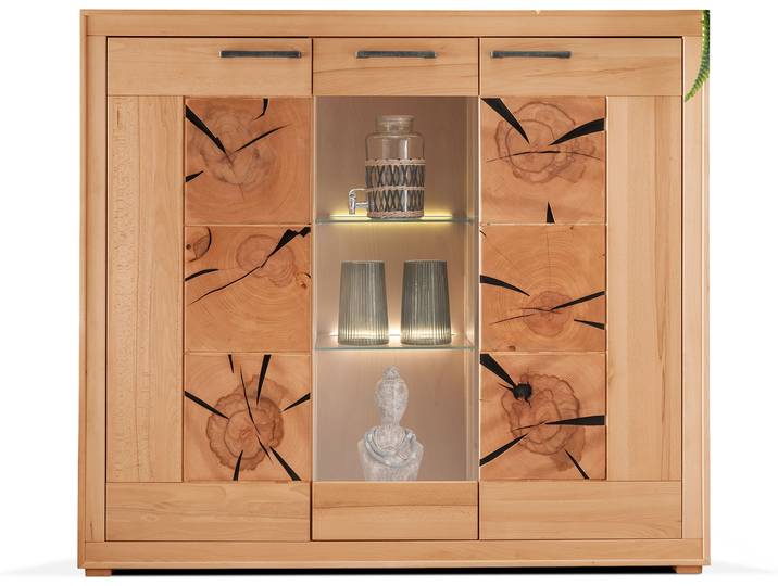 PASSERO Highboard II, Material Massivholz, Kernbuche geölt