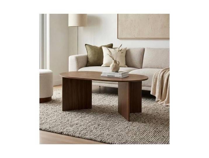 Sicaan table basse scandinave 100cm finition noyer sven