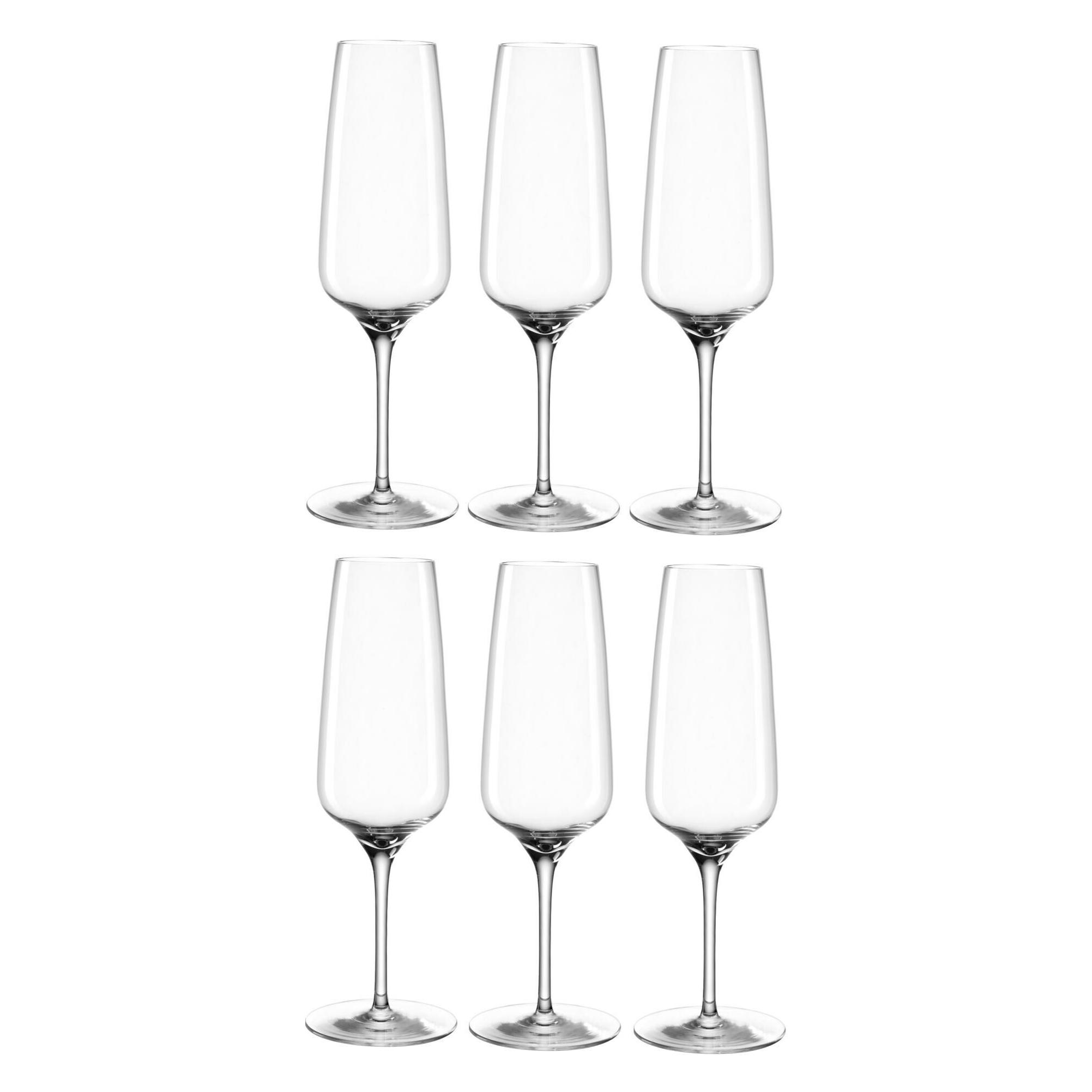 Leonardo Sektglas Cesti 240 ml, 6 Stück, Grau/Transparent (24 cl, 6 Gläser, Sektgläser) (061964) Mindestbestellmenge: 6 Stück