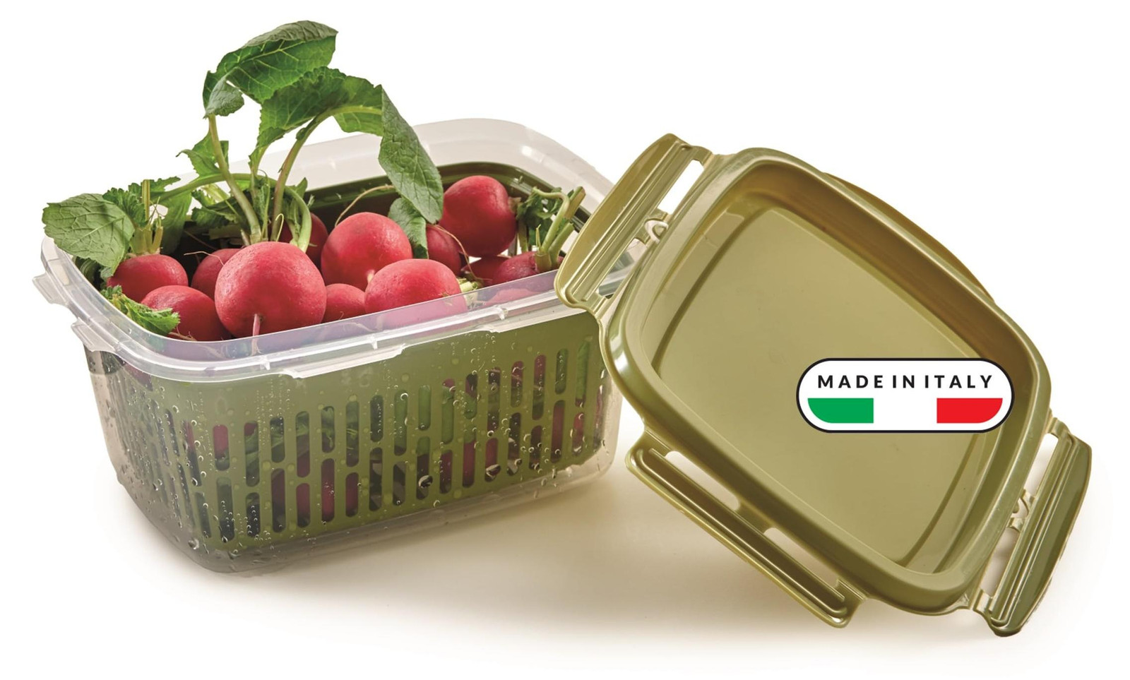 Snips Veggie SnipsLock set van 4 rechthoekige opbergdozen van 1,20 liter met afneembare binnenbak