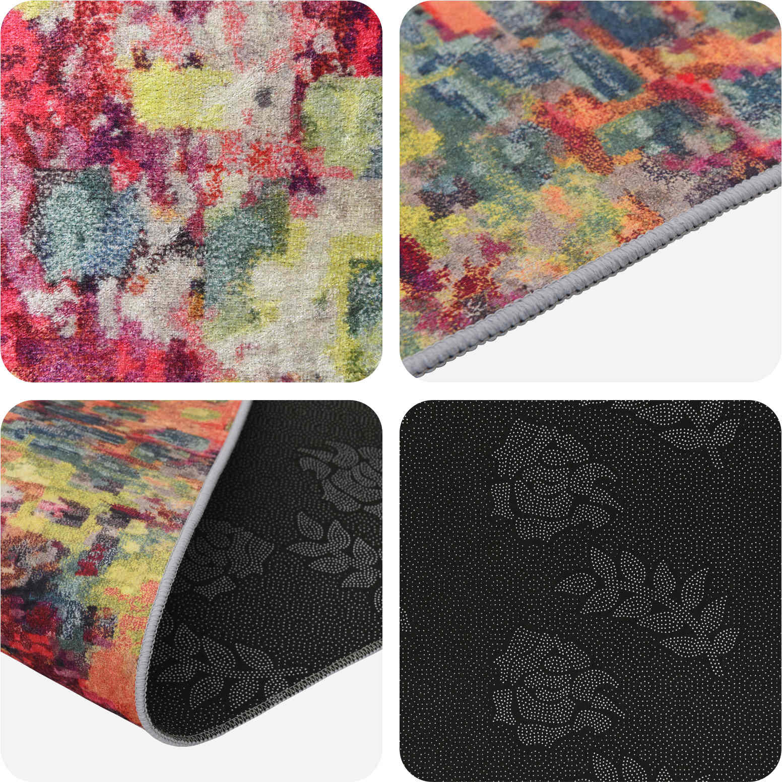 vidaXL Coureur de Tapis LESAKA coloré 50 x 100 cm Velours diamant