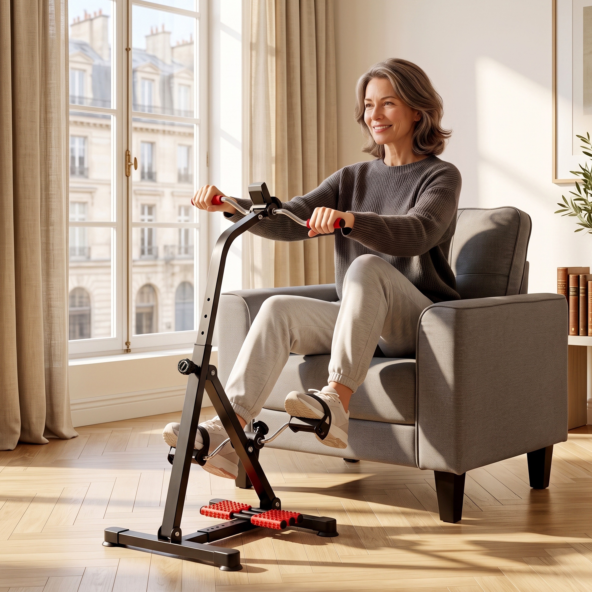 Homcom Pedaliera Multifunzionale per Braccia e Gambe da Divano con Schermo LCD Regolabile in Altezza Nero   Aosom