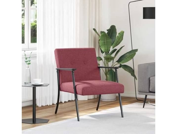 NLQMSU Sessel, Bordeaux, Velours, mit Rahmen aus Sperrholz und Stahl Ergonomisches Design, bequeme Schaumstoffpolsterung, einfache Pflege, vielseitiger Stil für Schlafzimmer und Wohnzimmer