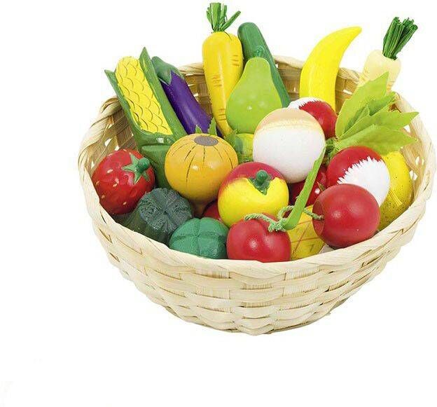 Corbeille de fruits et légumes en bois 24 pièces - Goki