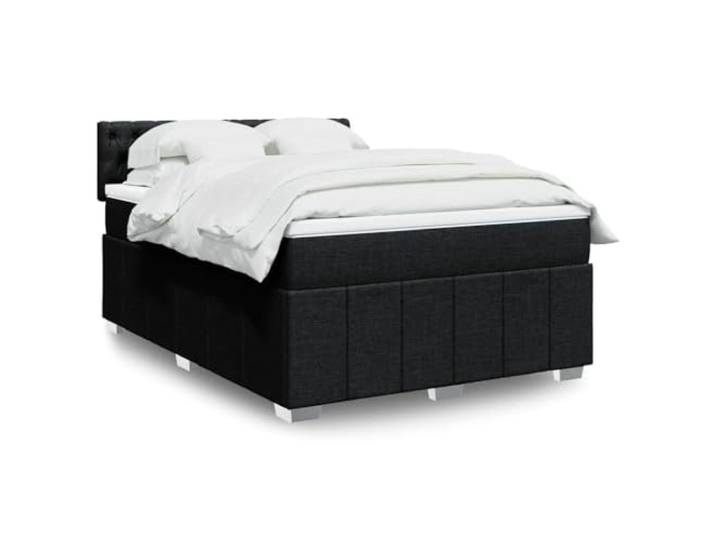 RJPLMFV Lattenrost mit Matratze, Schwarz, 140 x 200 cm, Polyestergewebe Individuelle Taschenfedern, verstellbarer Kopf, abnehmbarer Matratzenauflage, langlebiger Komfort
