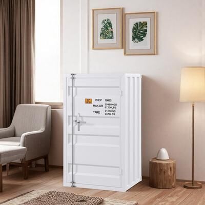 ZWYO HOSIMU "48"" High Rectangular Chest with Door, Storage Shelves, Metal Frame and Container Lock"