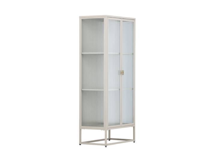 Design Vitrinenschrank „Garis“ aus Metall Beige VE DESIGN