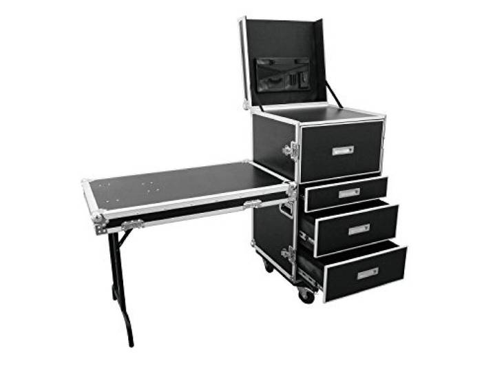 ROADINGER Universal-Schubladen-Case WDS-1 mit Rollen Flightcase mit integriertem Tisch