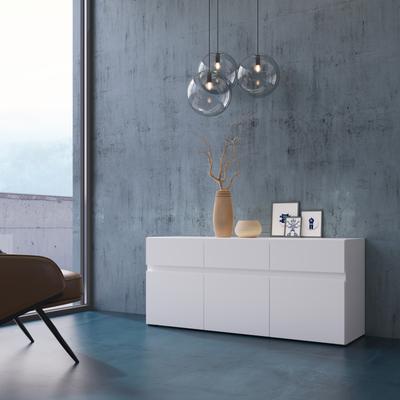 Lowboard HOME AFFAIRE "Rimini", weiß (alpinweiß), B:134,9cm H:59cm T:40cm, Holzwerkstoff, Sideboards, Lowboard, Breite 135 cm