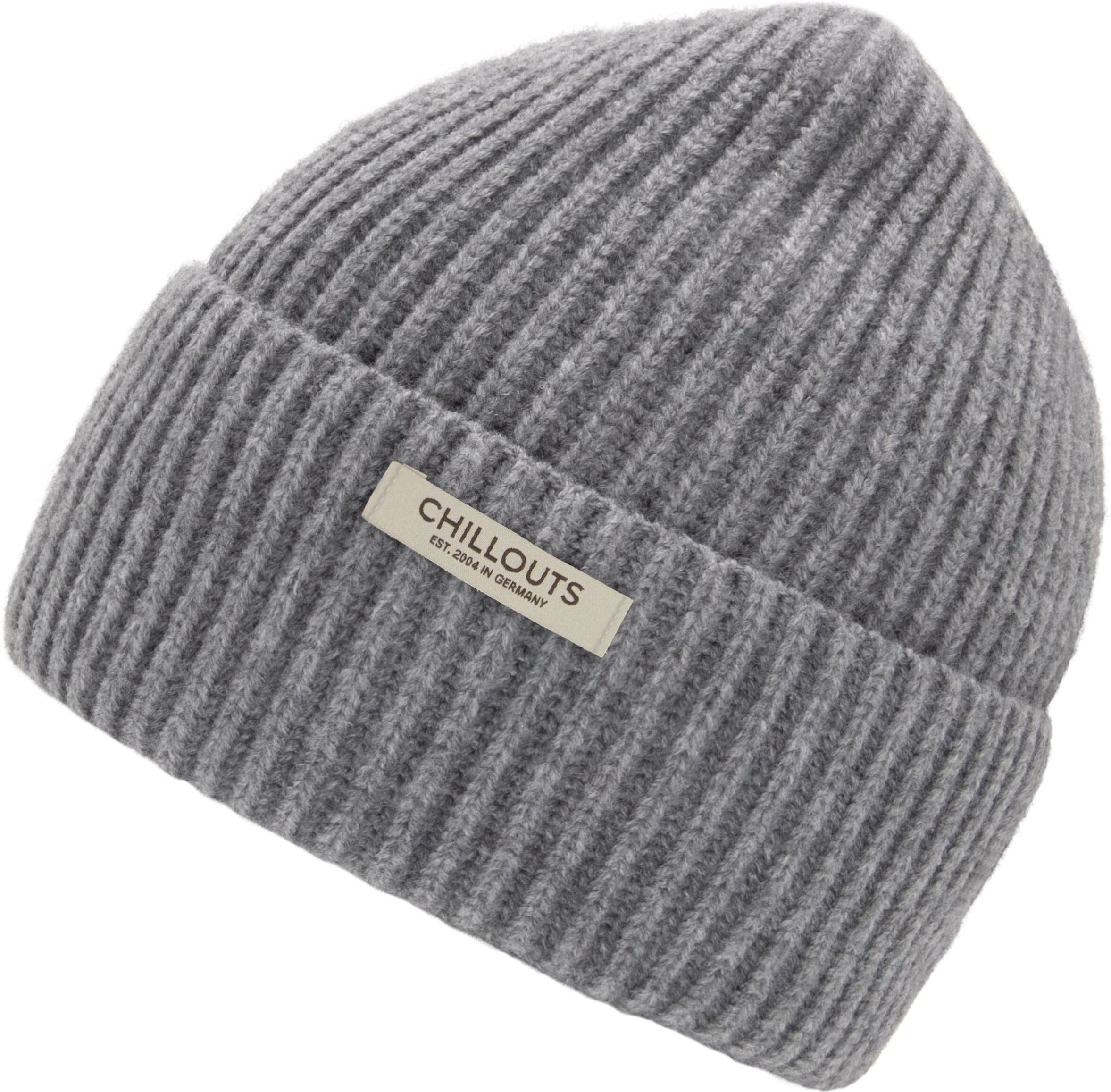 Beanie CHILLOUTS "Aiko Hat", grau, Strick, Obermaterial: 100% Polyester, Mützen Beanie, Unisex Rippstrick-Beanie für kühle Tage grau Einheitsgröße