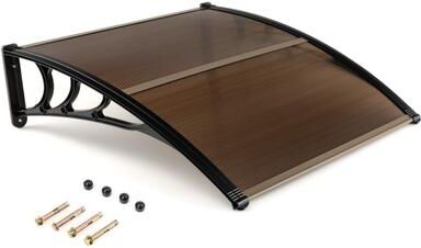 Costway Outdoor Front Door Patio Overhang Awning for Sunlight Rain Snow Wind Protection-40 x 40 Inch