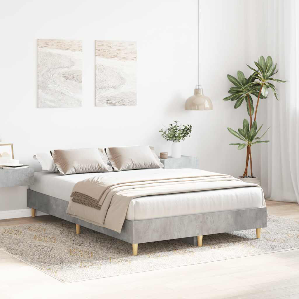 Alpen Home Bed Frame No Mattress Engineered Wood Concrete Grey Double (4'6)