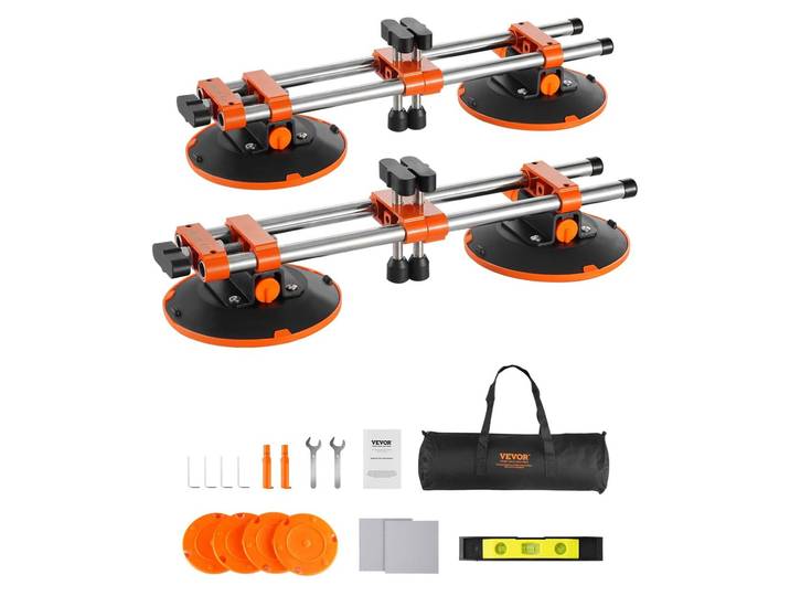 VEVOR Setter de suture sans couture\, pack de 2\, connecteur de suture en granit avec ventouses à vide de 152 mm & trousse à outils\, pour assembler & niveler les sutures