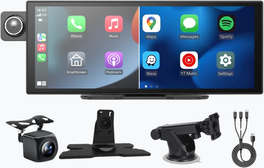 Siltcon CarPlay-Bildschirm 11,26 Zoll mit 4K-Dashcam und 64 GB SD-Karte