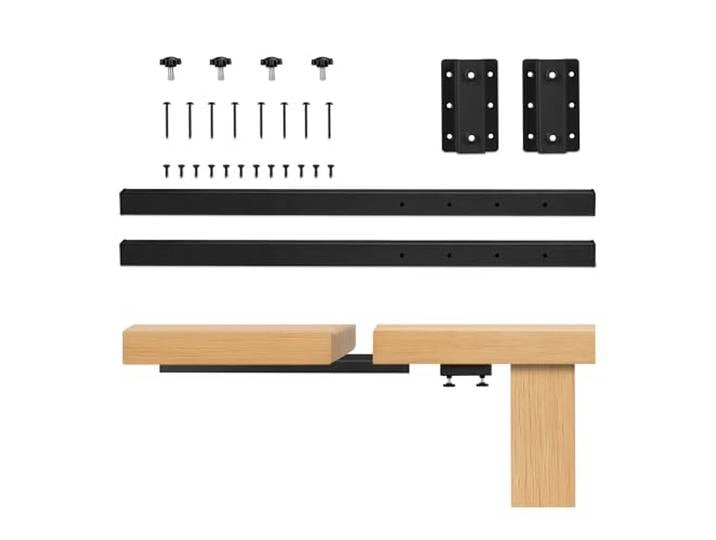 Relaxdays Rallonge de Table\, 60 cm\, rallonge à 2 Bras\, Fixation de Table 80 kg\, Extensible\, métal\, Noir