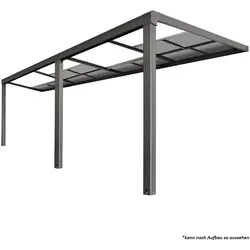 HC Garten & Freizeit Terrassenüberdachung Veranda Slide-roof aus Aluminium, ca. 3 x 3 m - Anthrazit