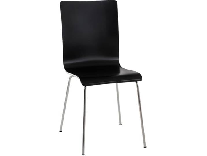 CLP Besucherstuhl Pepe I Ergonomisch Geformter Lehnstuhl Mit Holzsitz I Stabiles Metallgestell I Komfort Und Stil Mit Robuster Konstruktion Farbe schwarz