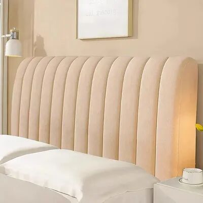 Evergreen Home Goods Luxury Velvet Bed Headboard Cover, All Inclusive Soft Thick Dust Protector, Solid Color Bedside Back Panel For Home Room khaki 180x70x25cm