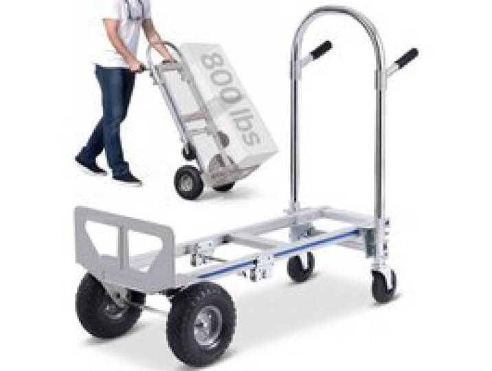 VEVOR 2-in-1 Sackkarre Klappbar 0,686kg Tragfähigkeit Transportkarre Aluminiumlegierung & Kohlenstoffstahl Sackkarre ⇋ Plattformwagen Trolley für Lade- & Transportaufgaben im Innen- & Außenbereich
