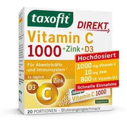 TAXOFIT Vitamin C 1000+Zink+D3 Direkt Granulat 20 St