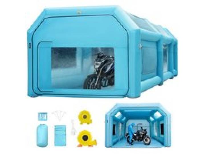 VEVOR Cabine Peinture Gonflable 6x3x2,5 m Tente Tunnel Pulvérisation Garage Tissu Oxford 210D PVC Souffleur Gonflage 680W Souffleur Ventilation 330W Tente pour Mécaniciens Automobile
