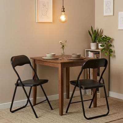 FurnitureR Folding Chairs Set, Padded Seat & Back, Steel Frame, Portable Indoor Outdoor Chairs