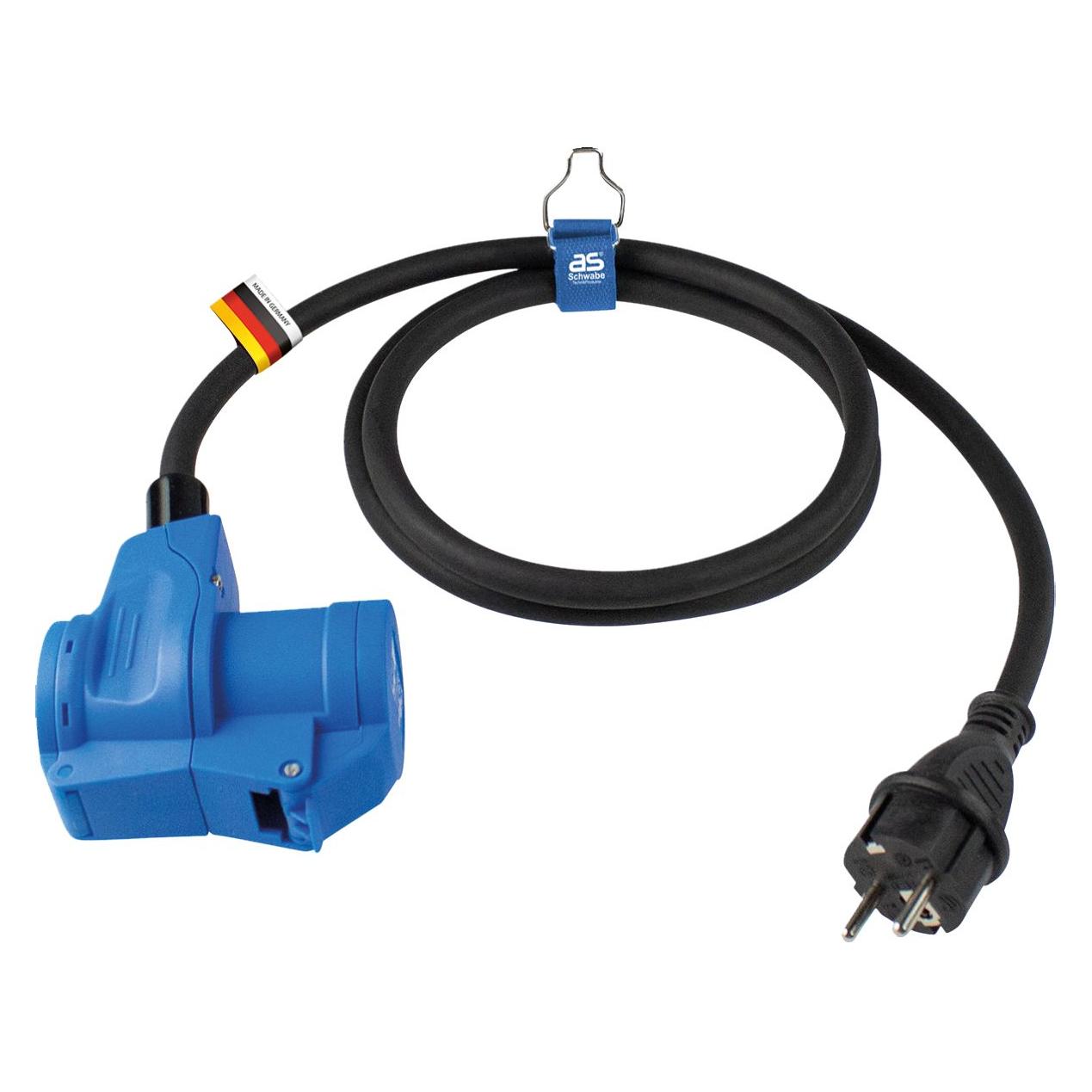 As - Schwabe Camping Schutzkontaktsteckerstecker Adapterleitung (1.50 m, CEE 7/3, CEE 7/4) (60483)