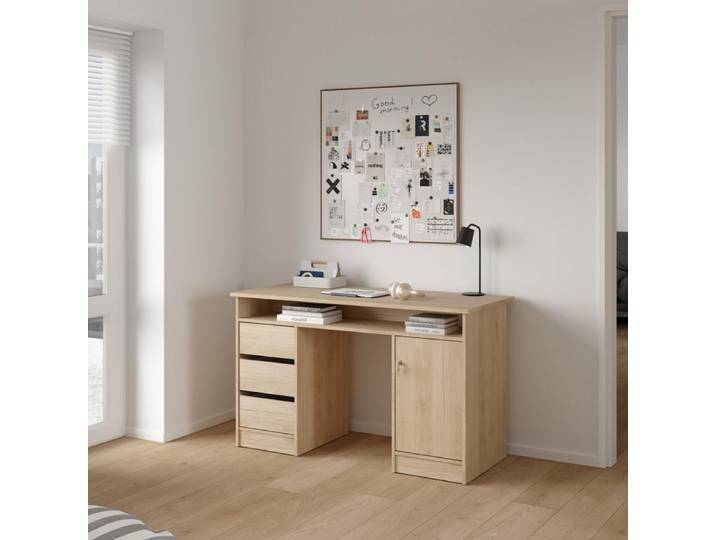 Bureau Function Plus 1 porte + 3 tiroirs\, couleur au choix : Jackson Hickory