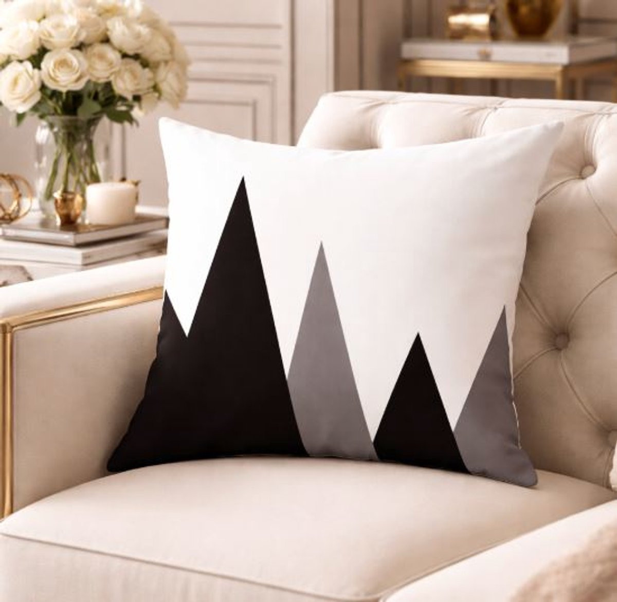 Black & White Living Collection Kussenhoes 45 x 45 cm