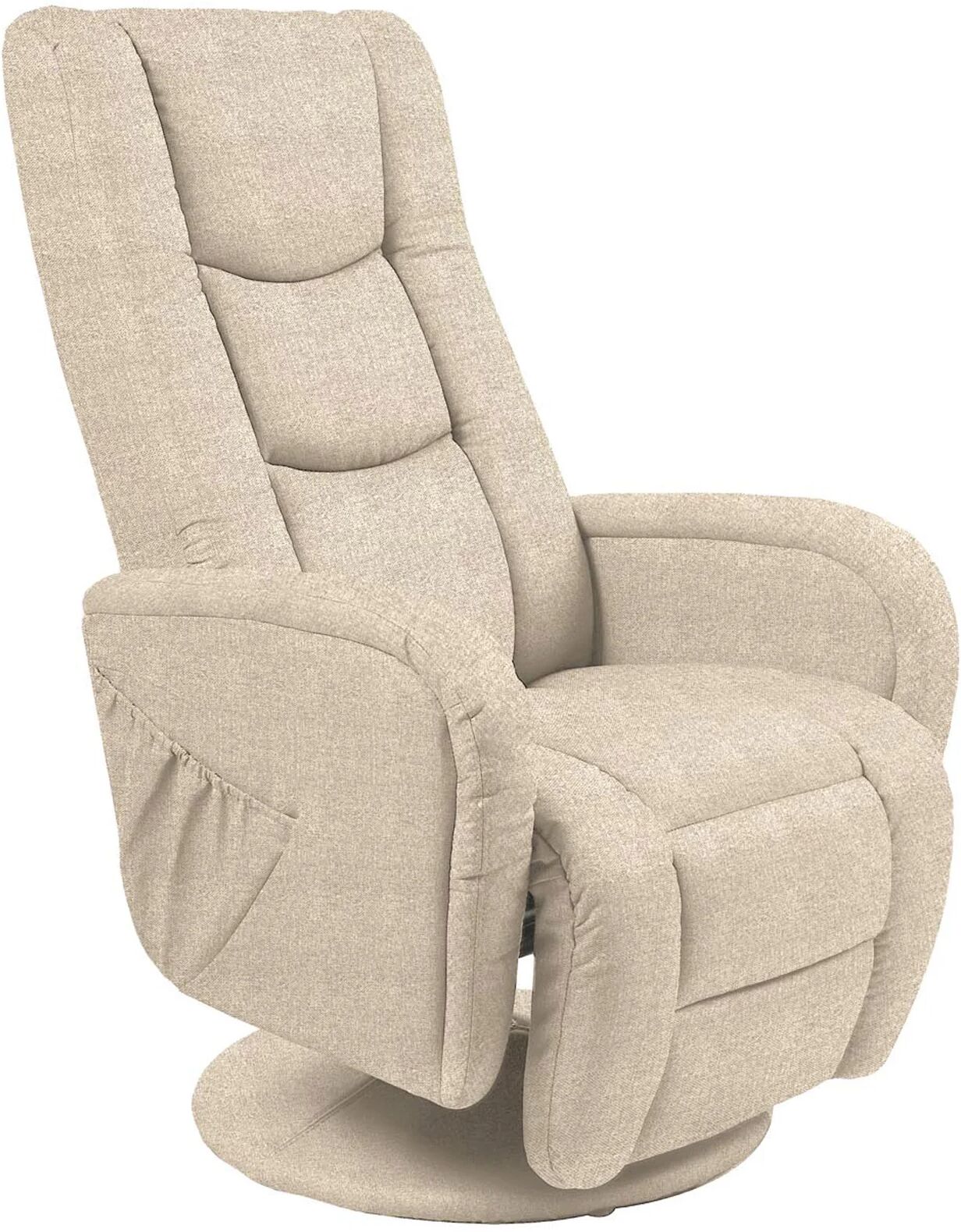 garneroarredamenti Poltrona reclinabile con funzione massaggiante imbottita in tessuto beige Lior