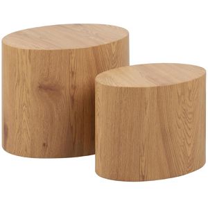 AC-Design Couchtisch Mice, aus Holz, wildeiche, oval, 2-teilig