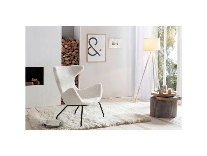 Livetastic Relaxsessel, Weiß, Metall, 77x95x62 cm, Wohnzimmer, Sessel, Relaxsessel